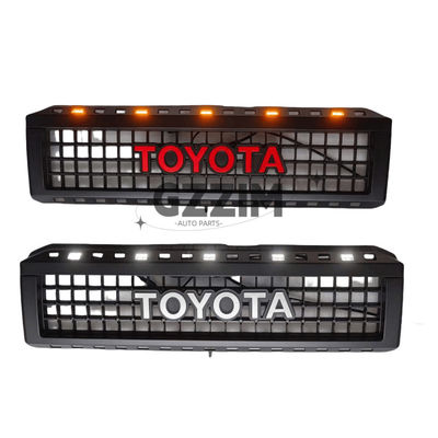 Toyota LC76 ABS Mesh Front Grille With Light Bar Black Car Grille Front Middle Grille