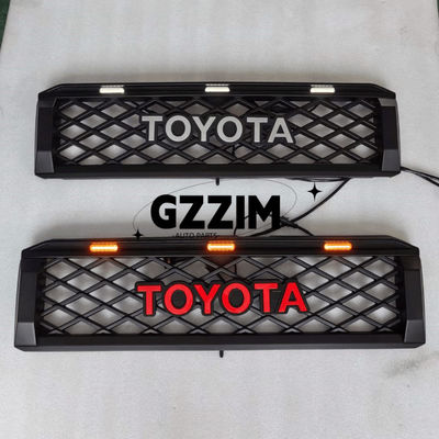 Toyota LC76 ABS Mesh Front Grille With Light Bar Black Car Grille Front Middle Grille