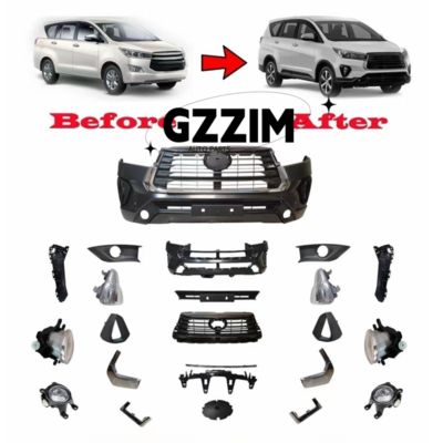 Toyota Innova 2016 Upgrade To 2021 Plastic Front Bumper Grille Full Sets Bodykit Upgrade Parts